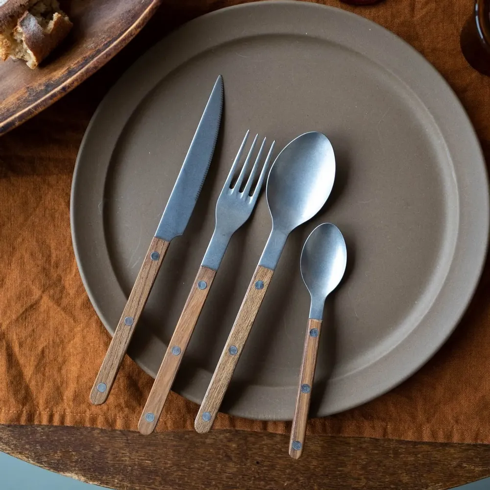Ménagères - Set de 4 couverts de table - Bistrot Vintage, Teck - SABRE PARIS