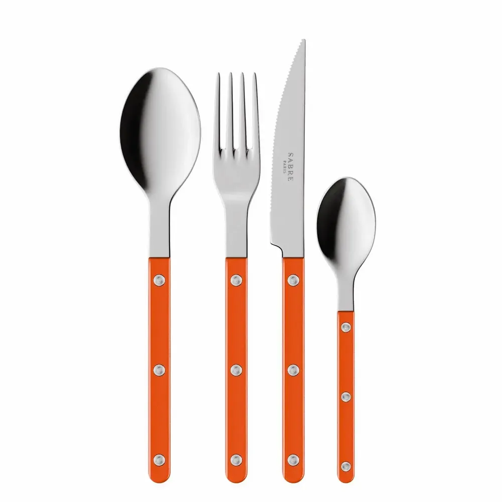 Ménagères - Set de 4 couverts de table - Bistrot Pearly, Orange - SABRE PARIS