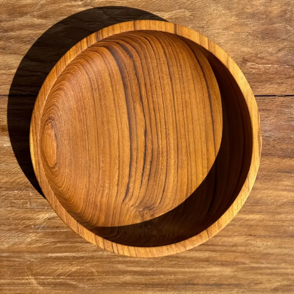 Bols - Bol, coupe ou plat de présentation en teck monoxyle D21 H5 - OFFICE OBJETS