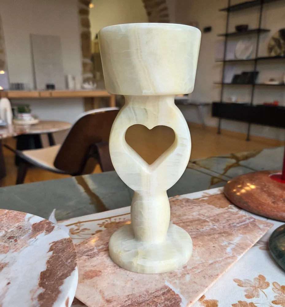 Objets de décoration - Bougeoir en onyx blanc - SAGIT