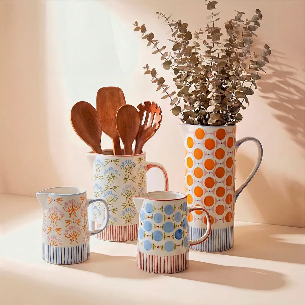Everyday plates - Hand-stamped RETROFLORIA collection - TRANQUILLO