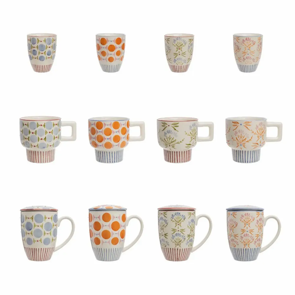 Everyday plates - Hand-stamped RETROFLORIA collection - TRANQUILLO