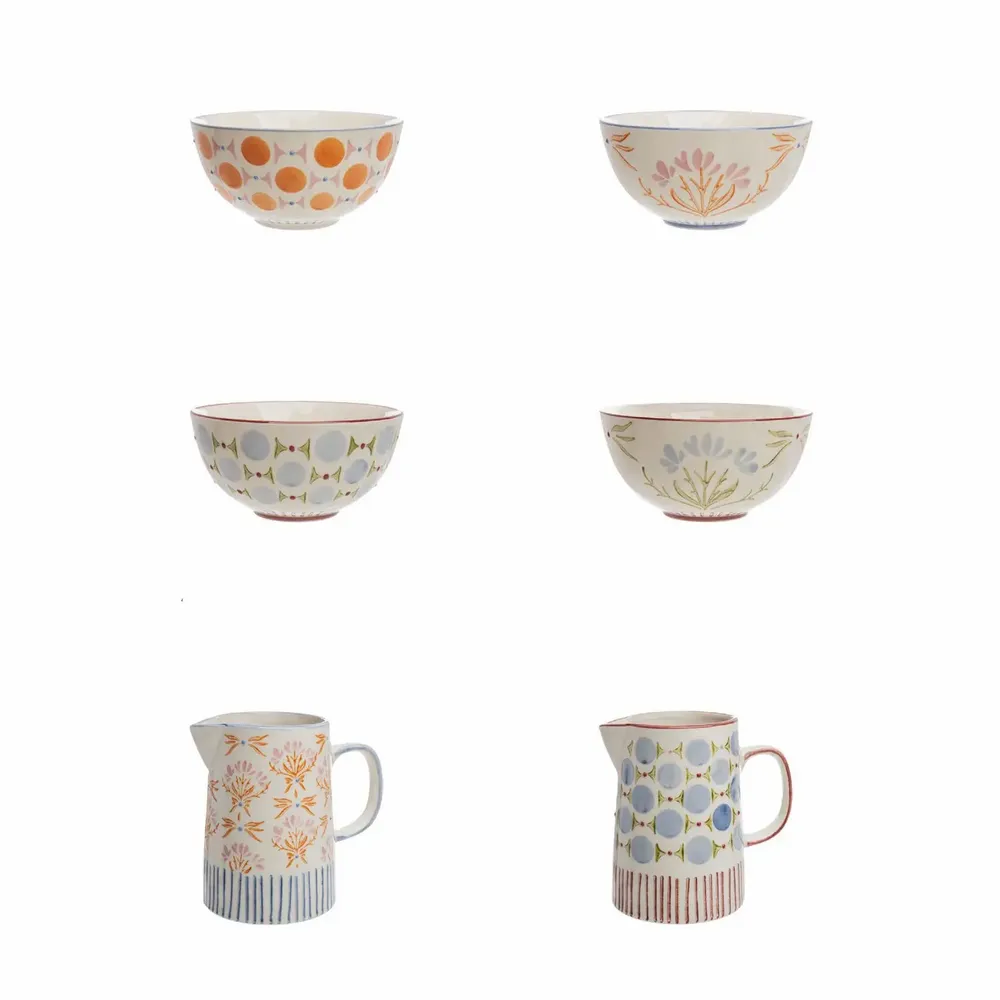 Everyday plates - Hand-stamped RETROFLORIA collection - TRANQUILLO