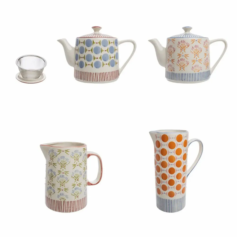 Everyday plates - Hand-stamped RETROFLORIA collection - TRANQUILLO