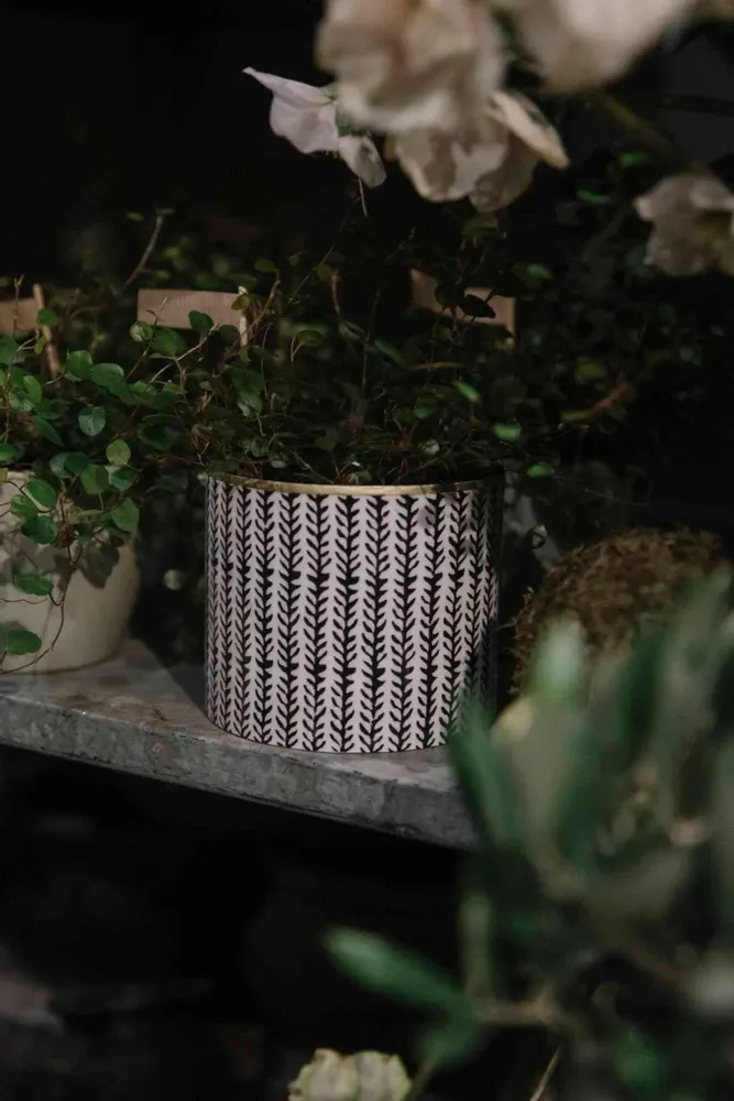 Décorations florales - Set de cache-pots Les noirs et blancs - BONCOEURS