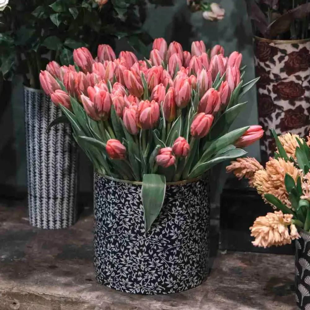 Décorations florales - Set de cache-pots Les noirs et blancs - BONCOEURS