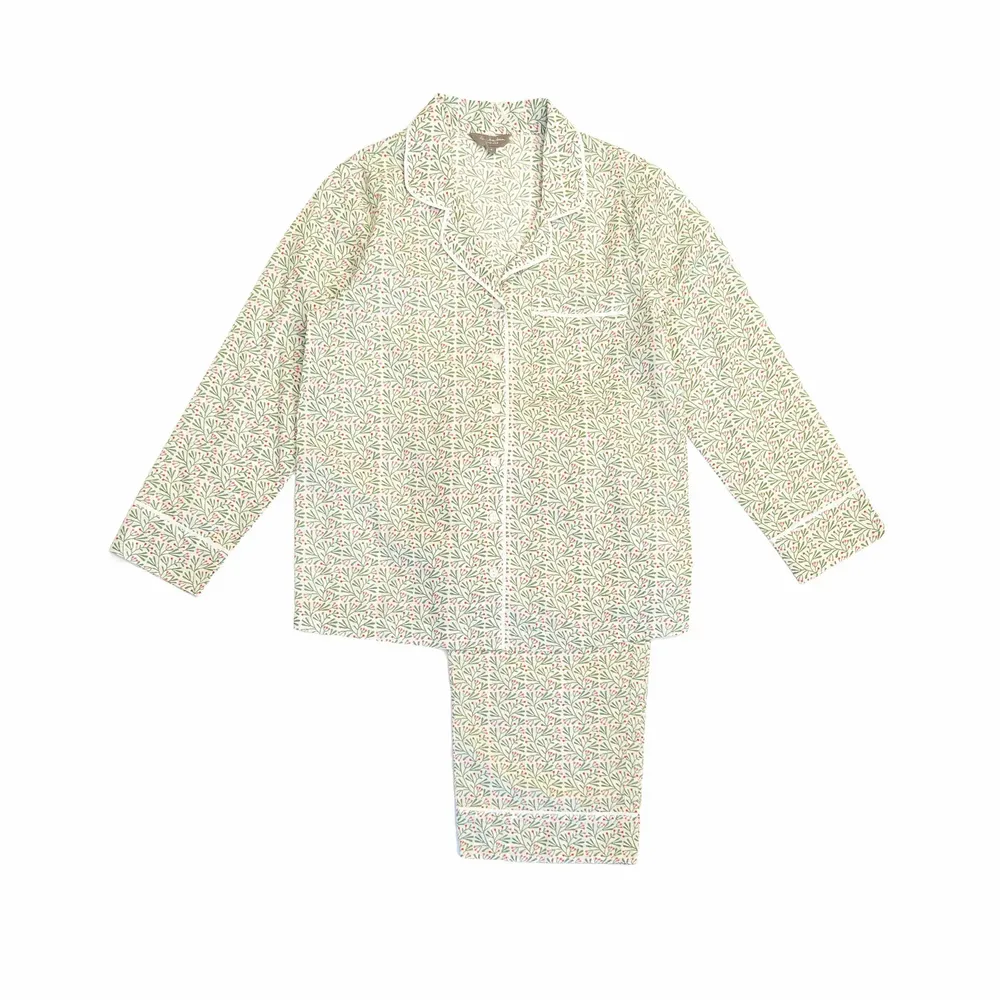Sleepwear - Cotton Pyjamas - Berry Green and Pink - LIME TREE DESIGN
