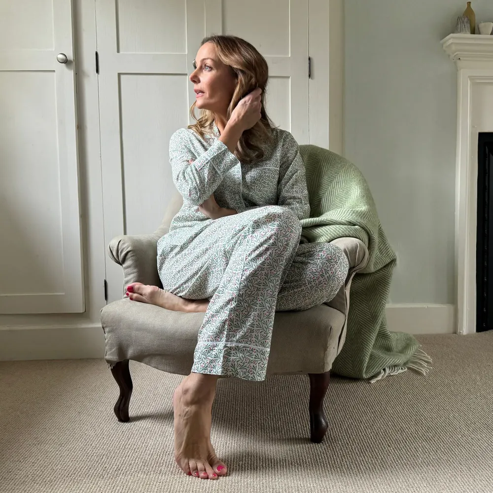 Sleepwear - Cotton Pyjamas - Berry Green and Pink - LIME TREE DESIGN