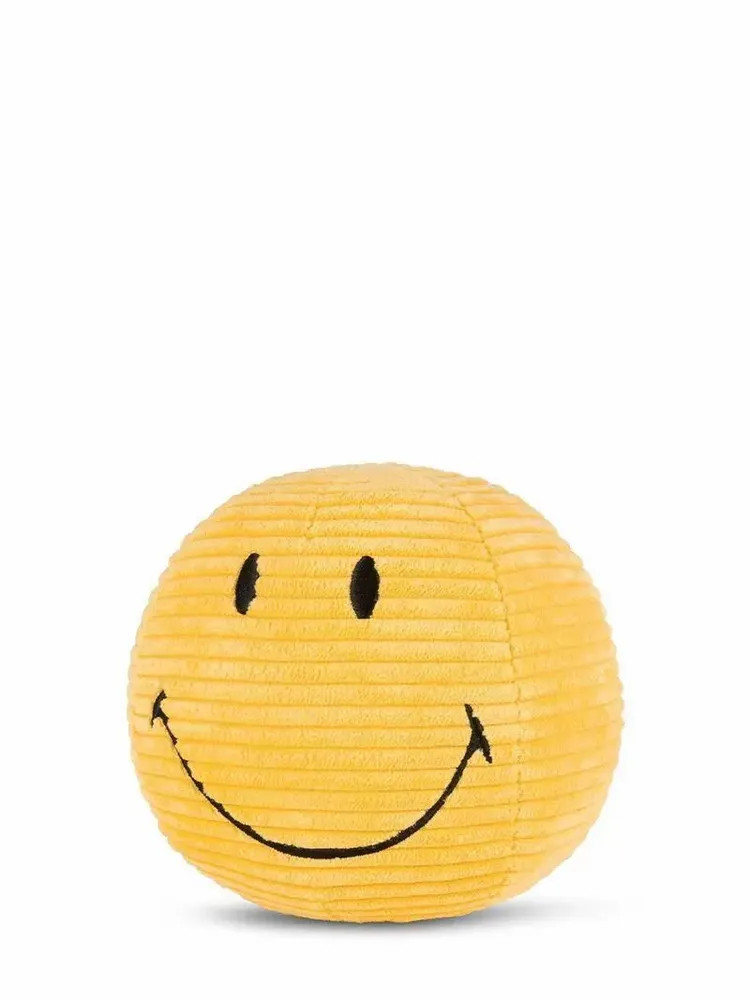 Soft toy - SMILEY Plush Toy – 13cm Corduroy - Yellow - STEMPELS ET CO