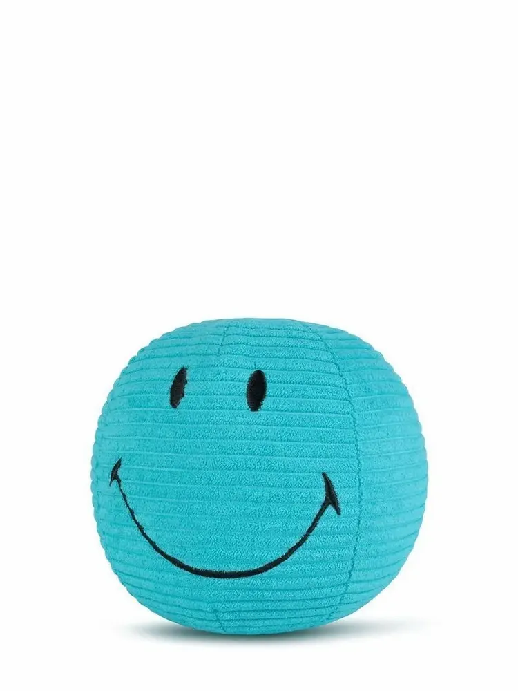 Soft toy - SMILEY Plush Toy – 13cm Corduroy - Turquoise - STEMPELS ET CO