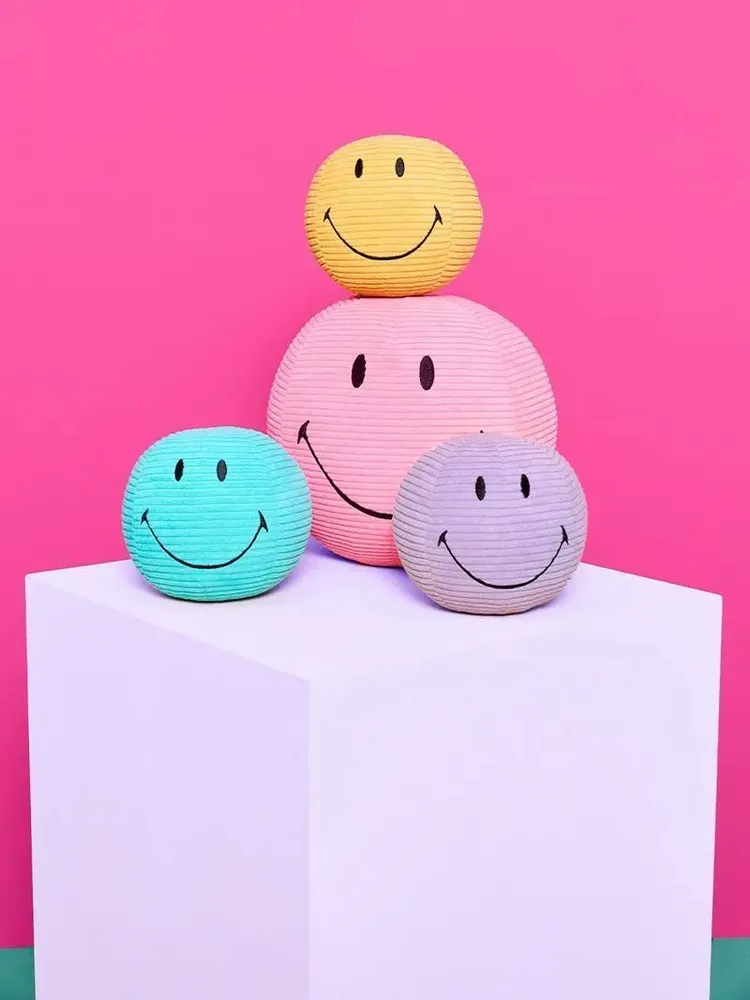 Soft toy - SMILEY Plush Toy – 13cm Corduroy - Green - STEMPELS ET CO