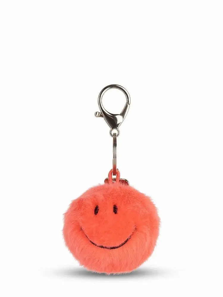 Soft toy - SMILEY Keychain – 5.5 cm of soft happiness - Coral - STEMPELS ET CO