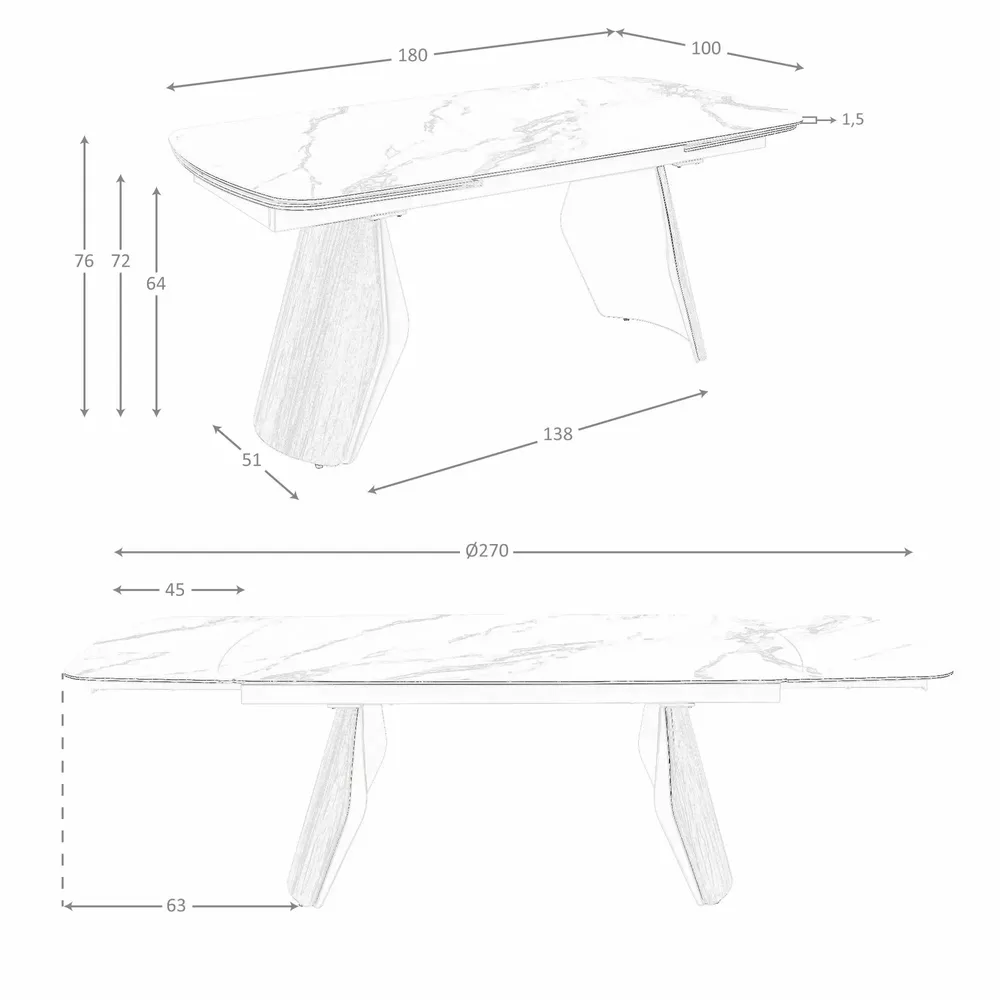 Dining Tables - Extendable oval barrel dining table in marble and steel - ANGEL CERDÁ