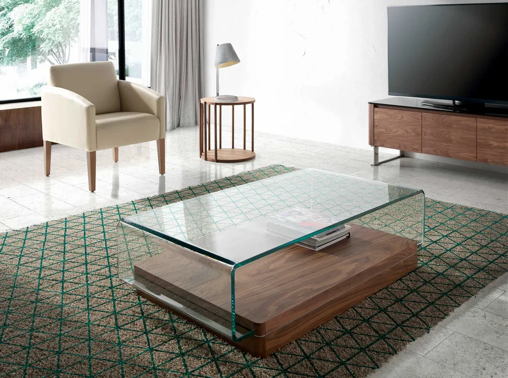 Coffee tables - Curved glass coffee table - ANGEL CERDÁ