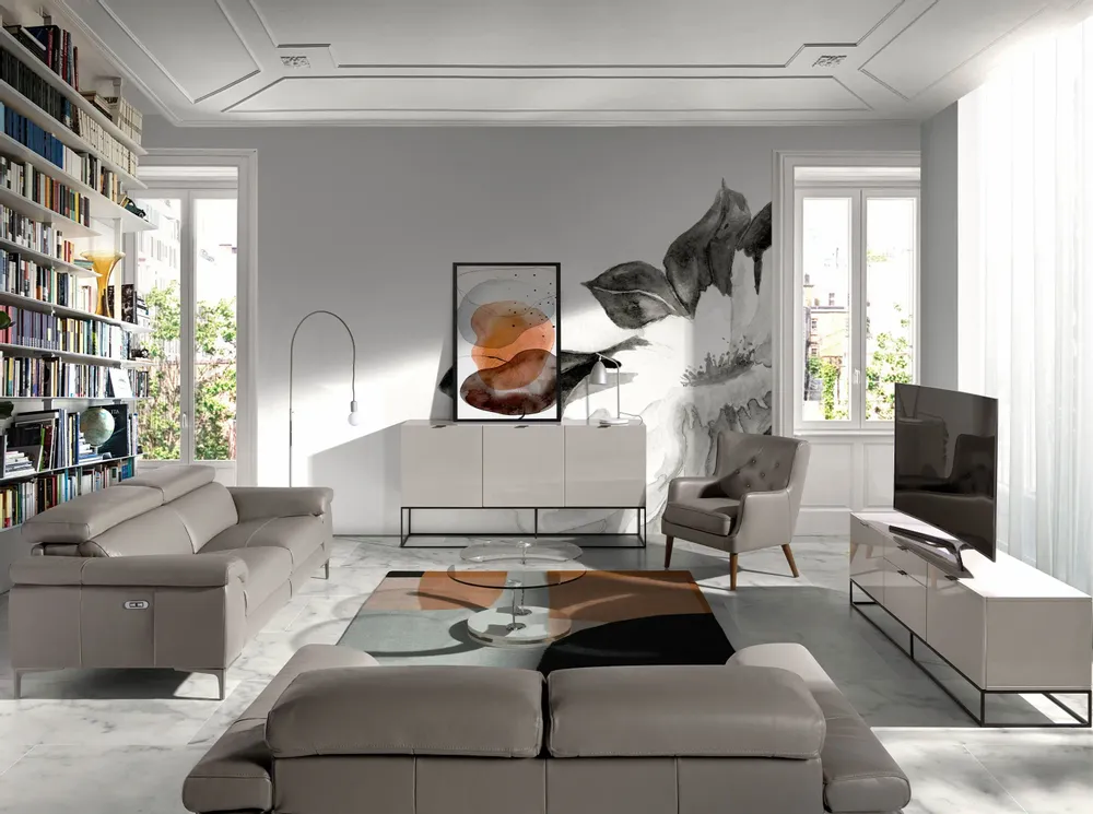 Fauteuils - Fauteuil Chester en cuir gris foncé - ANGEL CERDÁ
