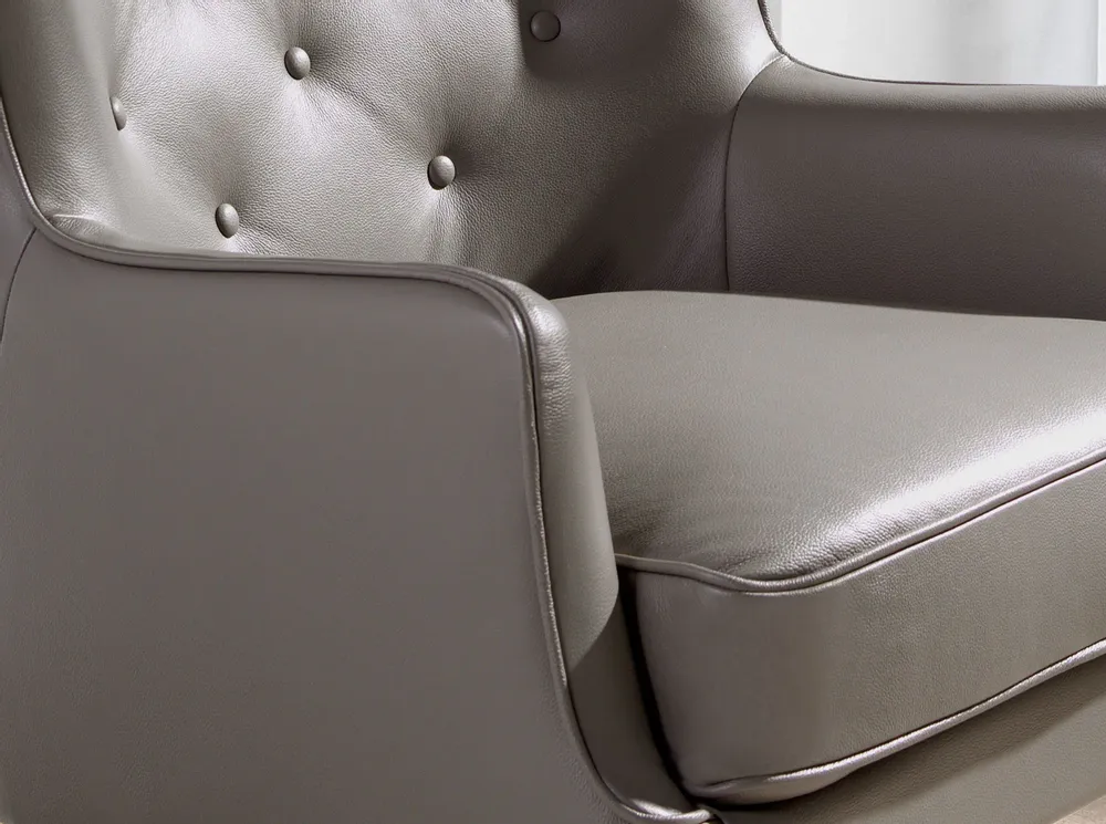 Fauteuils - Fauteuil Chester en cuir gris foncé - ANGEL CERDÁ