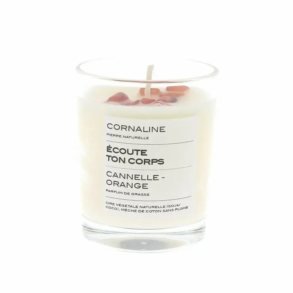 Diffuseurs de parfums - ÉCOUTE TON CORPS bougie parfumée Pierres de vie – Cornaline - LIFE ON VENUS