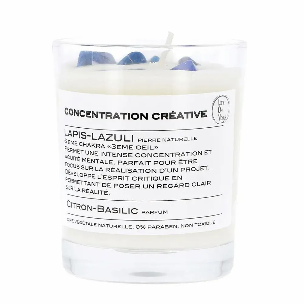 Scent diffusers - CREATIVE CONCENTRATION Stone of Life Scented Candle 130g – Lapis Lazuli - LIFE ON VENUS