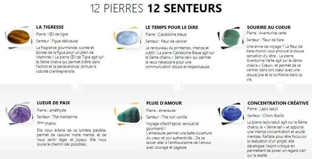 Diffuseurs de parfums - LOT DE 12 BOUGIES PIERRES DE VIE 130g - LIFE ON VENUS