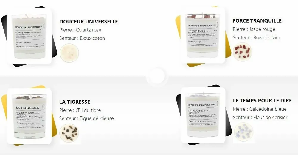 Diffuseurs de parfums - LOT DE 12 BOUGIES PIERRES DE VIE 130g - LIFE ON VENUS