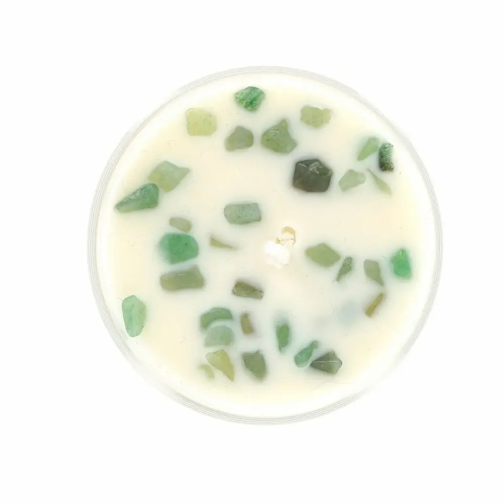 Diffuseurs de parfums - SOURIRE AU COEUR bougie parfumée Pierres de vie 130g – Aventurine Verte - LIFE ON VENUS