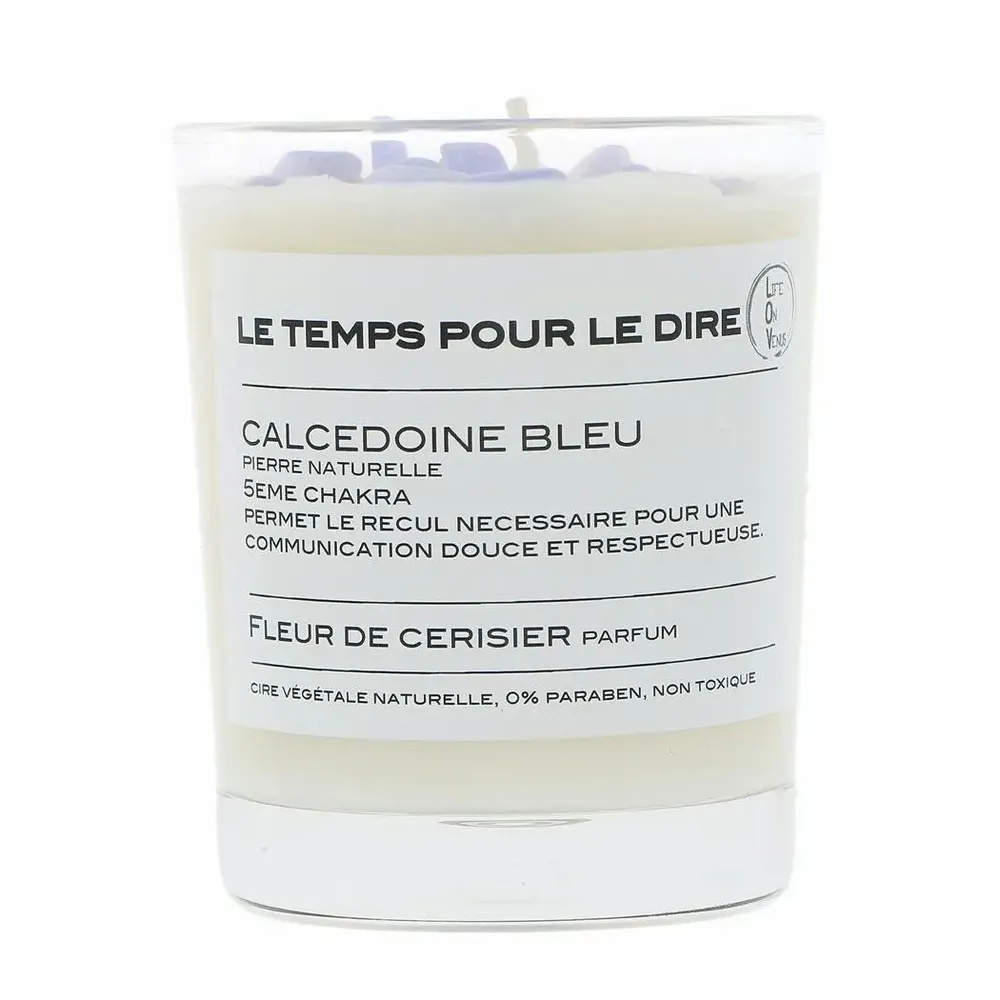 Diffuseurs de parfums - LE TEMPS POUR LE DIRE bougie parfumée Pierres de vie 130g – Calcédoine Bleue - LIFE ON VENUS