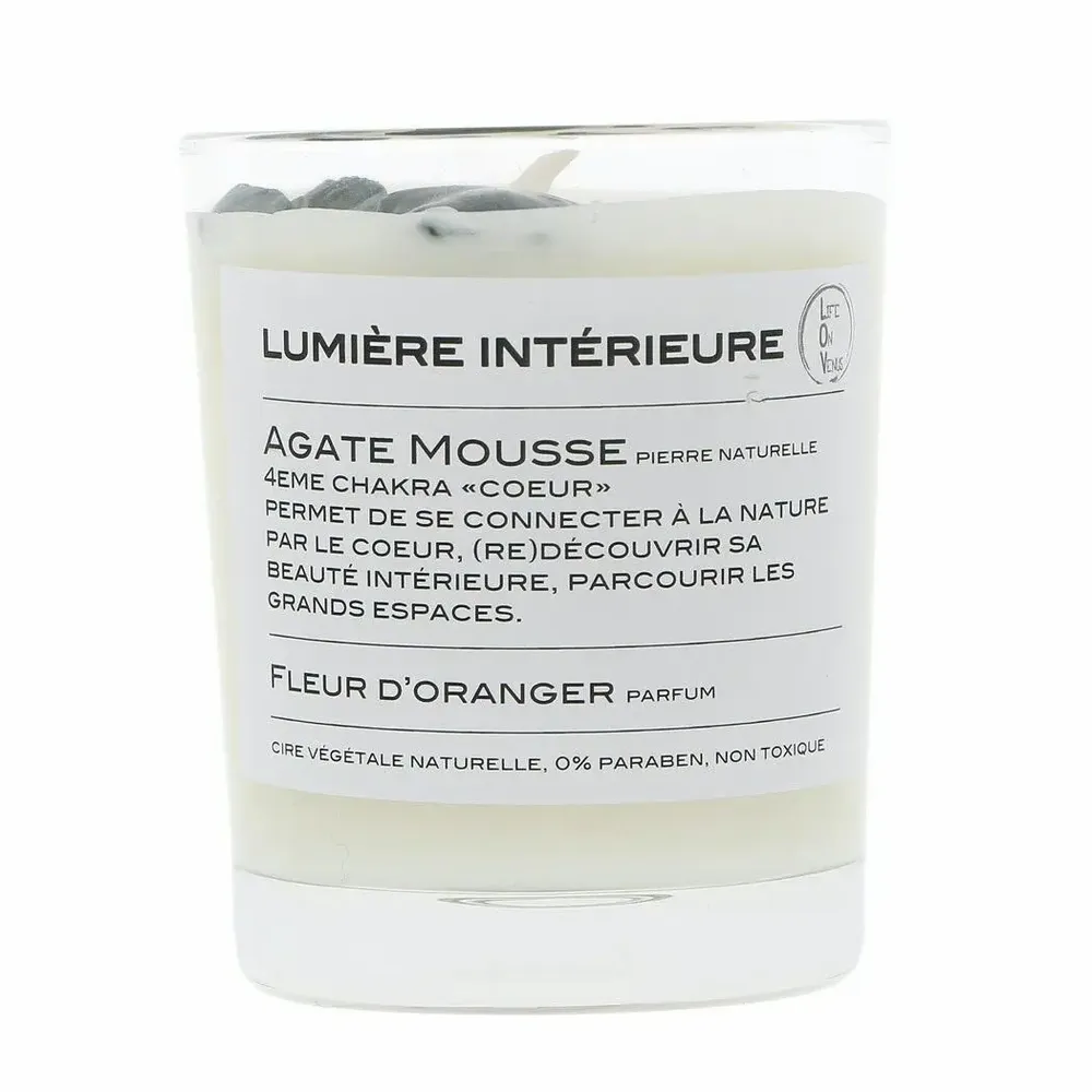 Scent diffusers - LUMIERE INTERIEURE Pierres de vie scented candle 130g – Moss Agate - LIFE ON VENUS