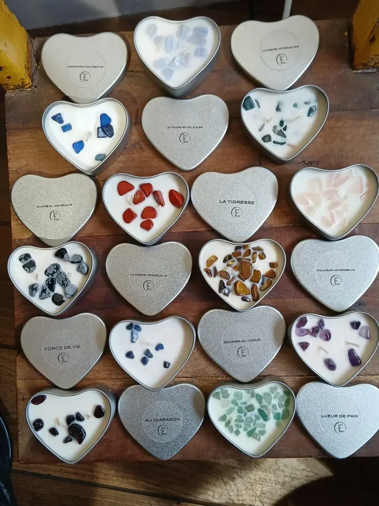 Diffuseurs de parfums - pack de 24 Bougies parfumées coeur pierre de vie - LIFE ON VENUS