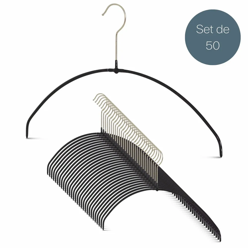 Mobilier et rangements pour bureau - MAWA cintre léger métal pour tops noir 40cm par 50 - MAWA