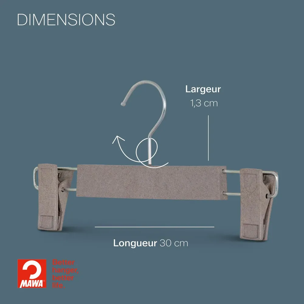 Mobilier et rangements pour bureau - MAWA green hanger pour pantalons gris pierre 30cm par 25 - MAWA