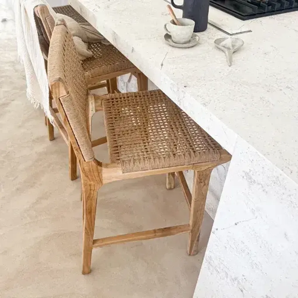 Tabourets - Punta - teck blanchi - DESIGN TRIP