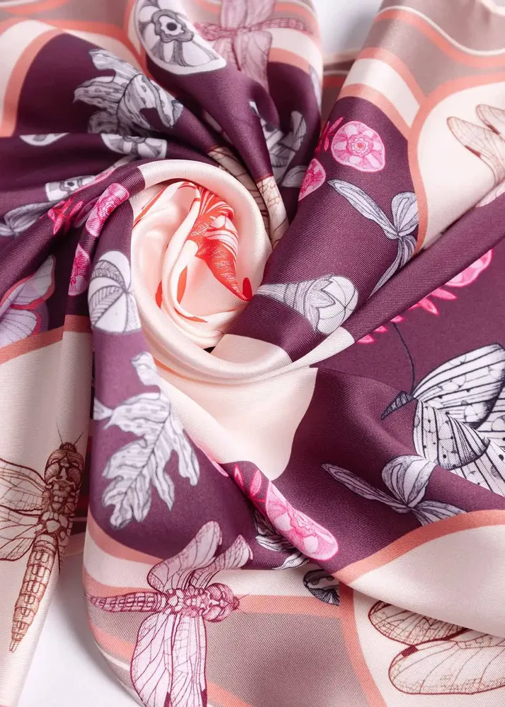 Scarves - satin scarf, French creation and printing - KOUNTHEA RETH