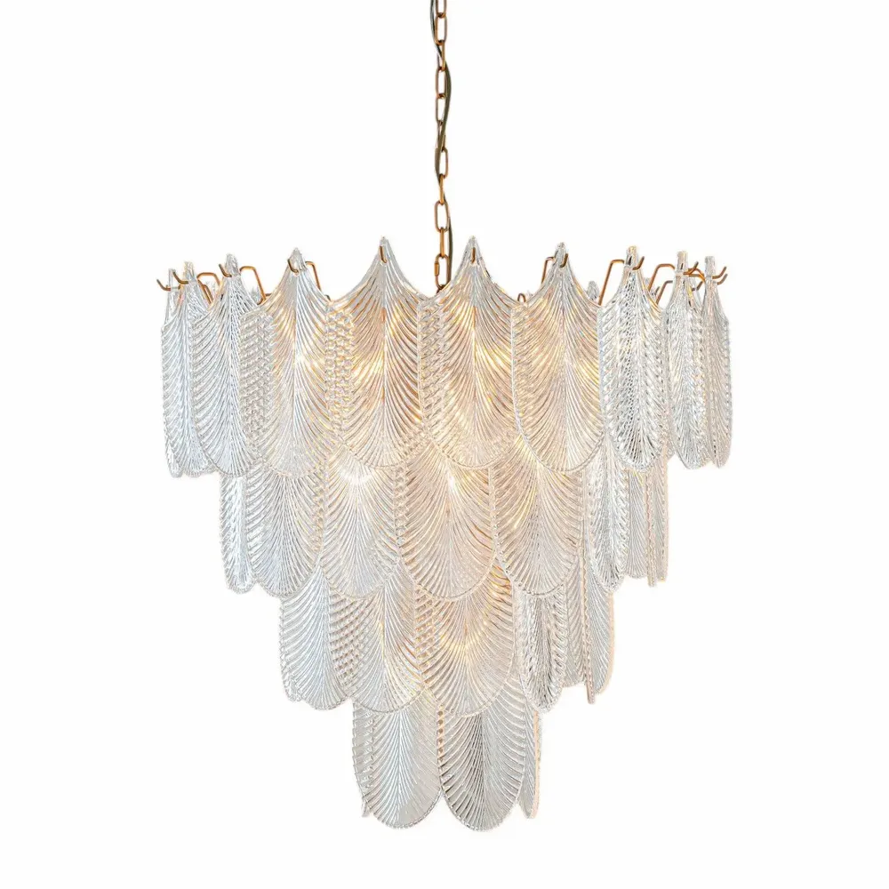 Hanging lights - Chandelier Milano 85 cm - Gold - Iron & Glass - BAROQUE COLLECTION - DUTCH STYLE