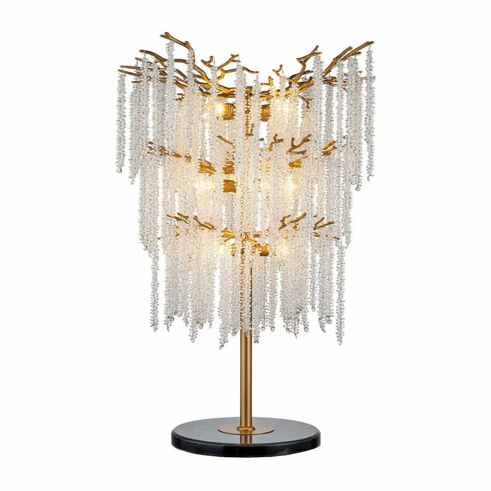 Table lamps - Table Lamp Waterfall 105 cm - Gold - Iron & Glass - BAROQUE COLLECTION - DUTCH STYLE