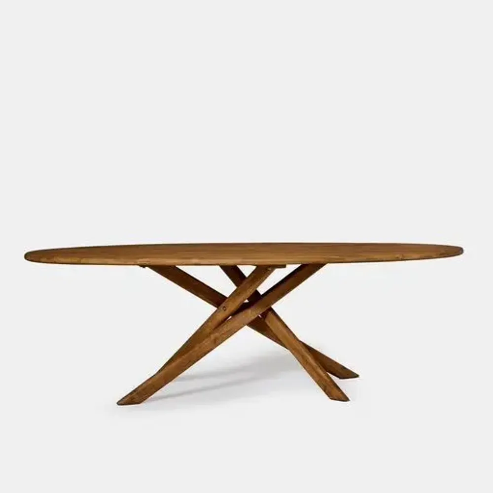 Lawn tables - Sisa recycled solid teak outdoor table - DESIGN TRIP