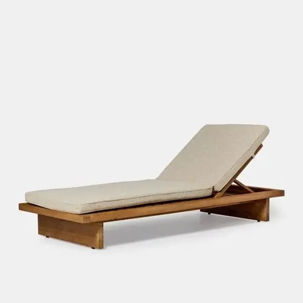 Deck chairs - Lilo deckchair in recycled teak and water-repellent fabric - DESIGN TRIP
