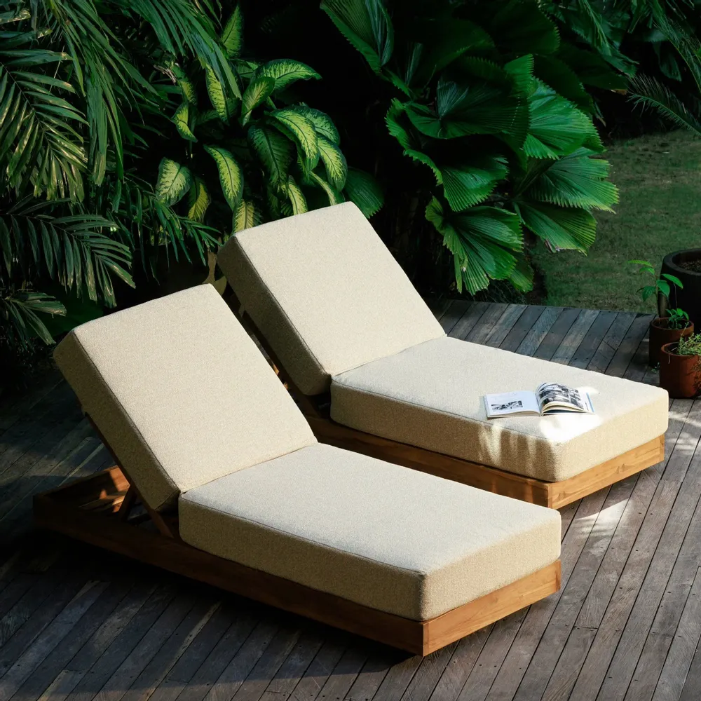 Deck chairs - Maléa deckchair in recycled solid teak - DESIGN TRIP