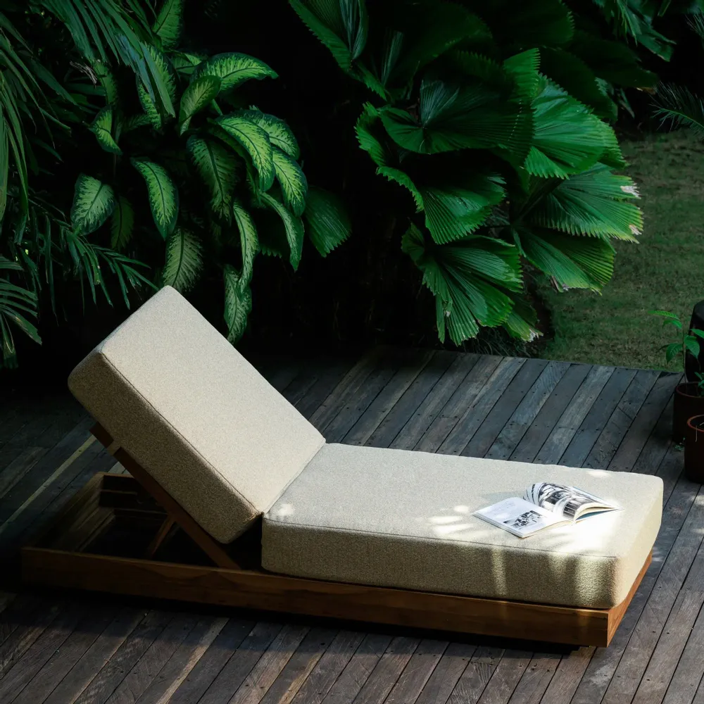 Deck chairs - Maléa deckchair in recycled solid teak - DESIGN TRIP