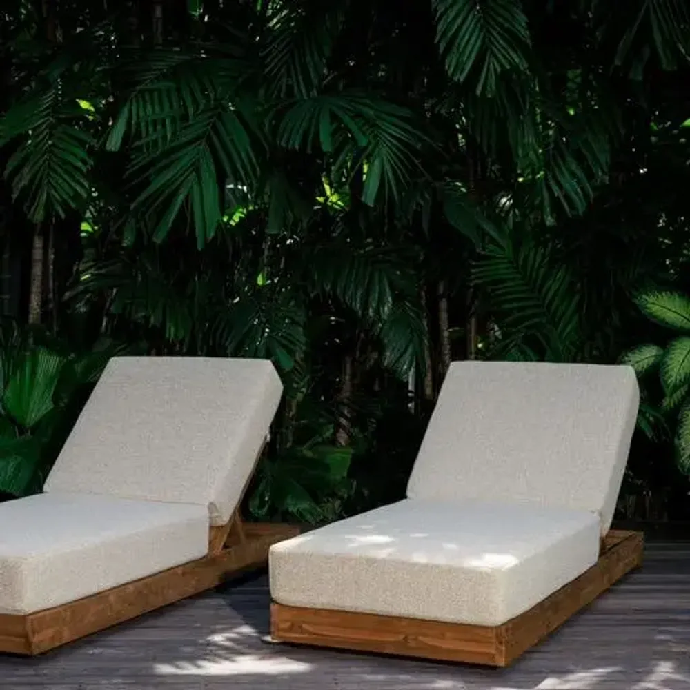 Deck chairs - Maléa deckchair in recycled solid teak - DESIGN TRIP