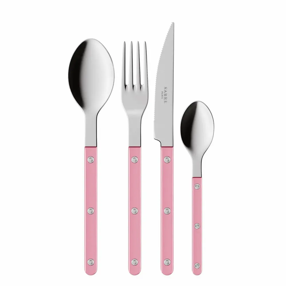 Ménagères - Set de 4 couverts de table - Bistrot Pearly, Rose dragée - SABRE PARIS