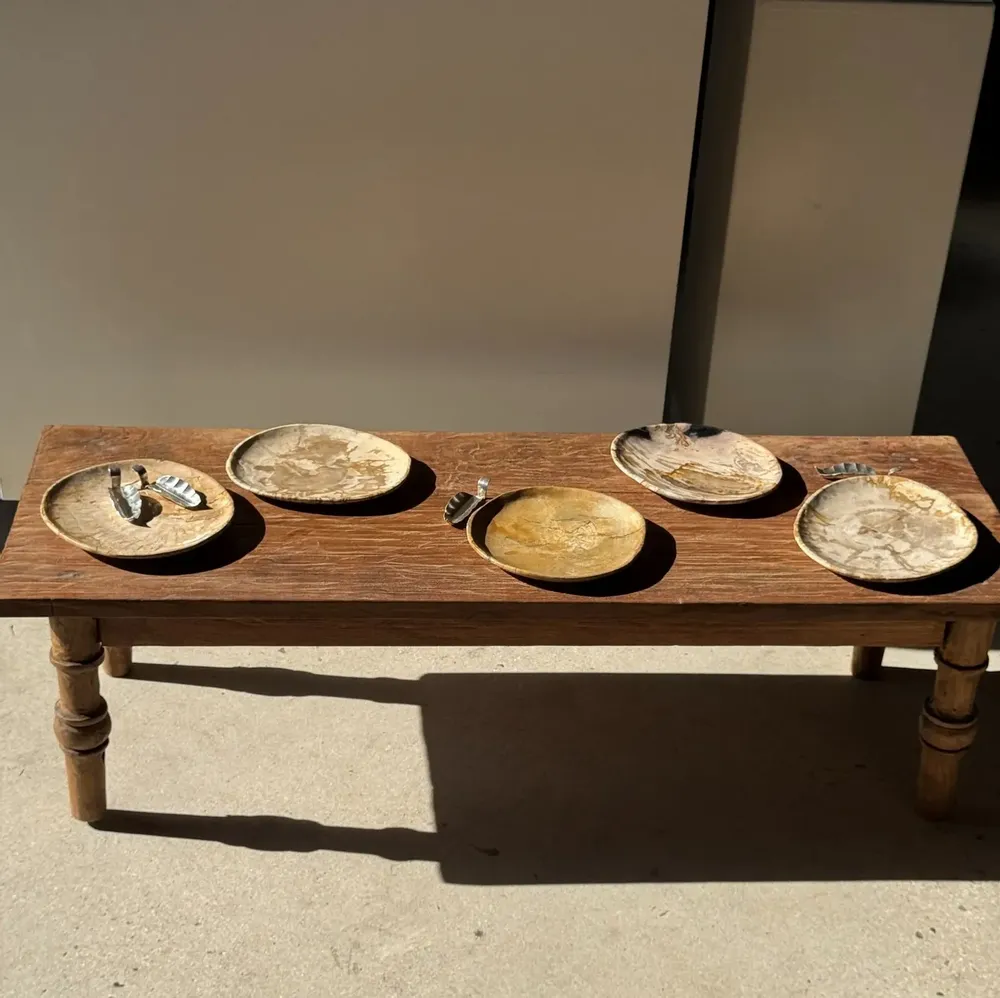 Assiettes de réception - Petit vide poche ou plat en bois pétrifié beige moucheté D20 -3309 - OFFICE OBJETS