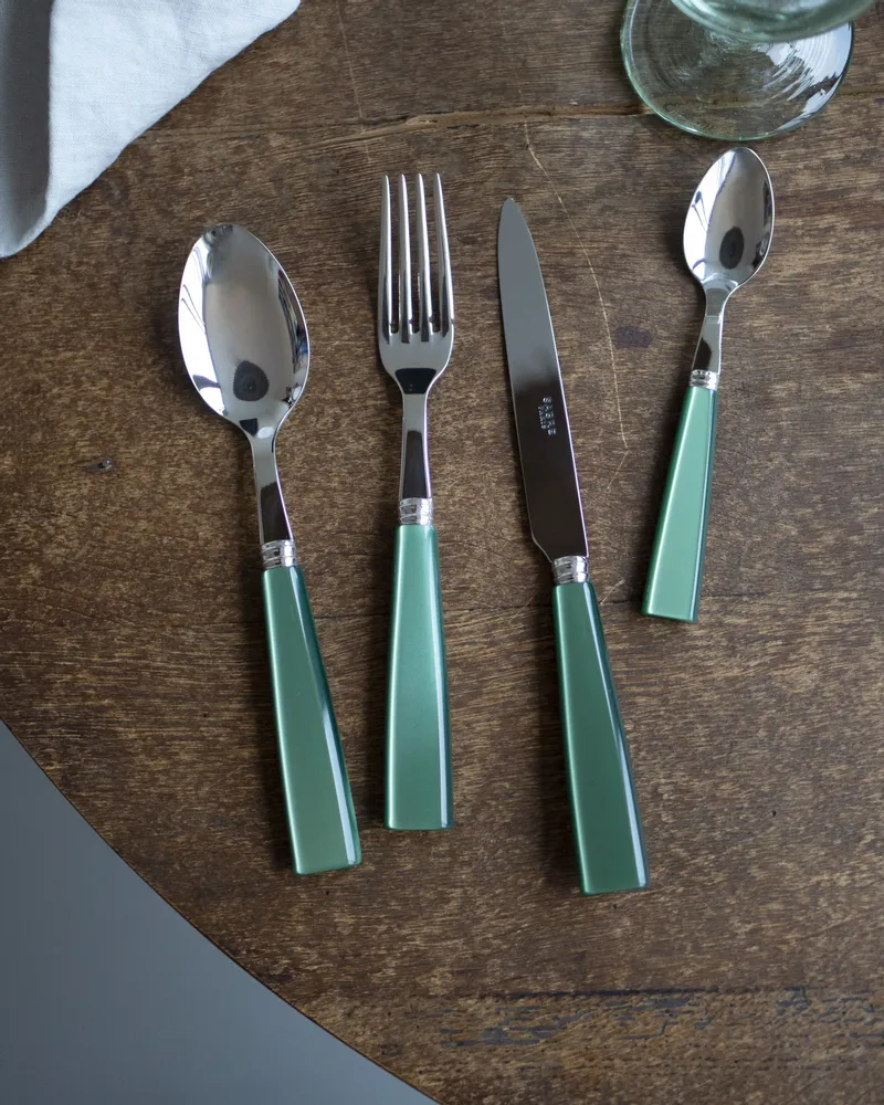 Ménagères - Set de 4 couverts de table - Icône, Vert jardin - SABRE PARIS