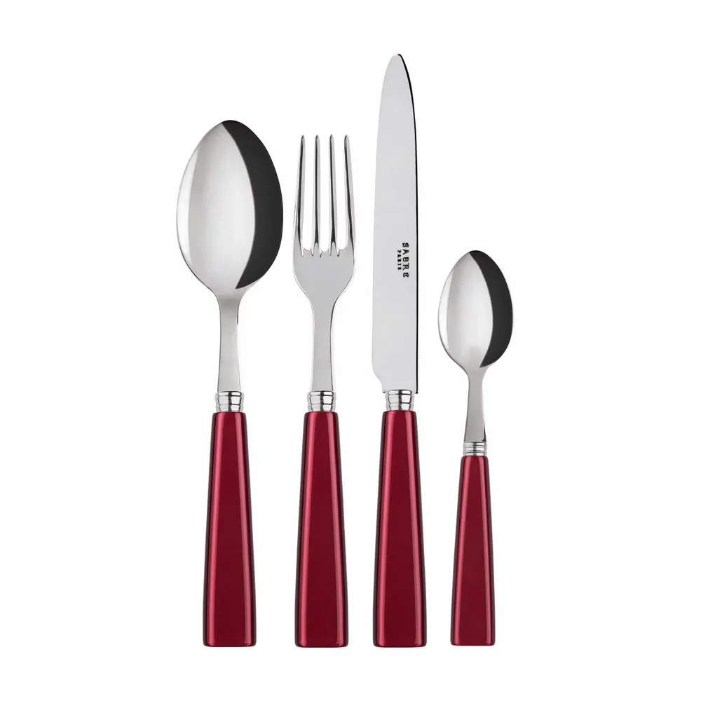 Ménagères - Set de 4 couverts de table - Icône, Rouge - SABRE PARIS