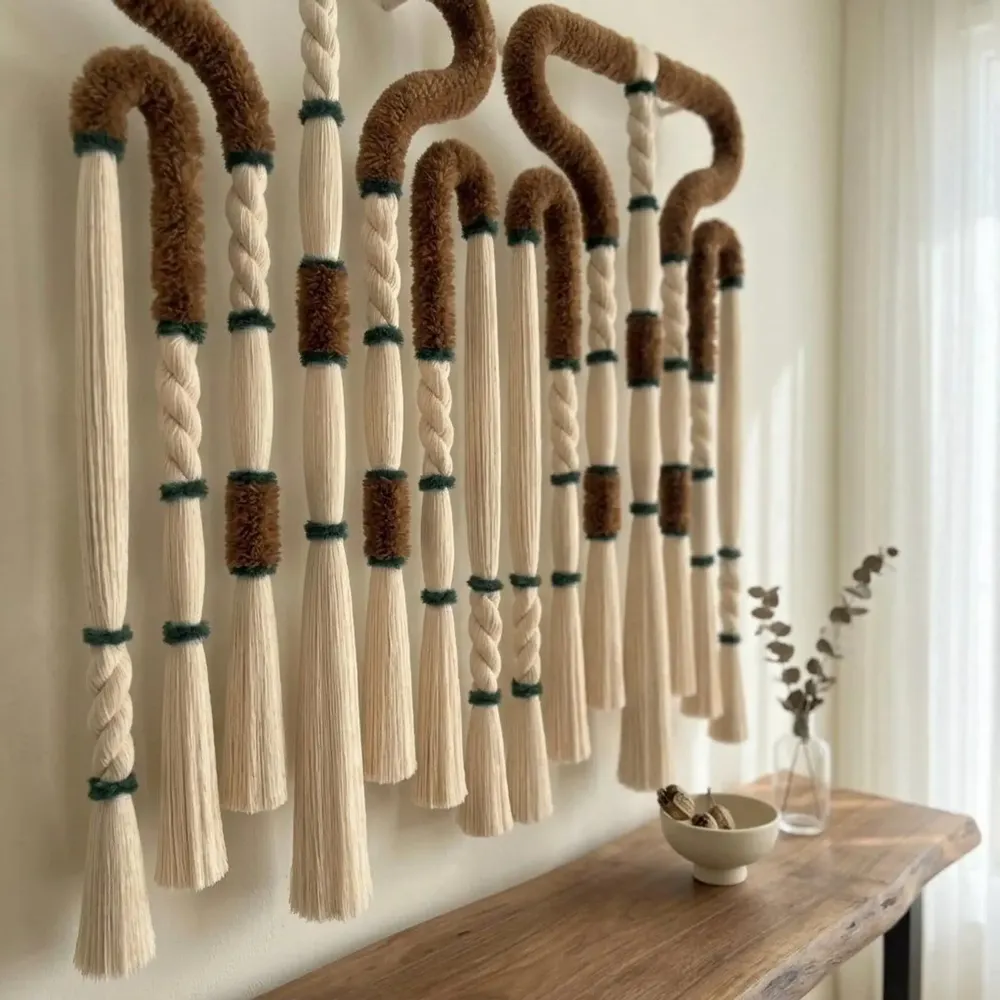 Other wall decoration - Grand Labyrinth: Giant Handmade Textile Wall Sculpture - SARMAL DESIGN