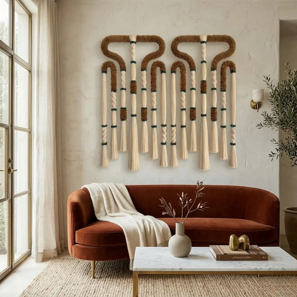 Other wall decoration - Grand Labyrinth: Giant Handmade Textile Wall Sculpture - SARMAL DESIGN