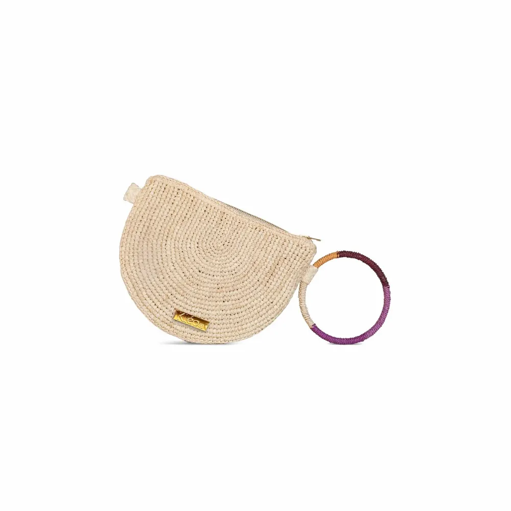 Sacs et cabas - Pochette raphia avec broderies multicolores LISA - KLEO