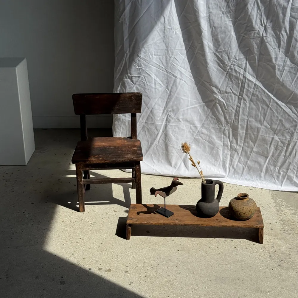 Benches - Small antique teak bench low Indonesian antique H10 L62 L14 - OFFICE OBJETS