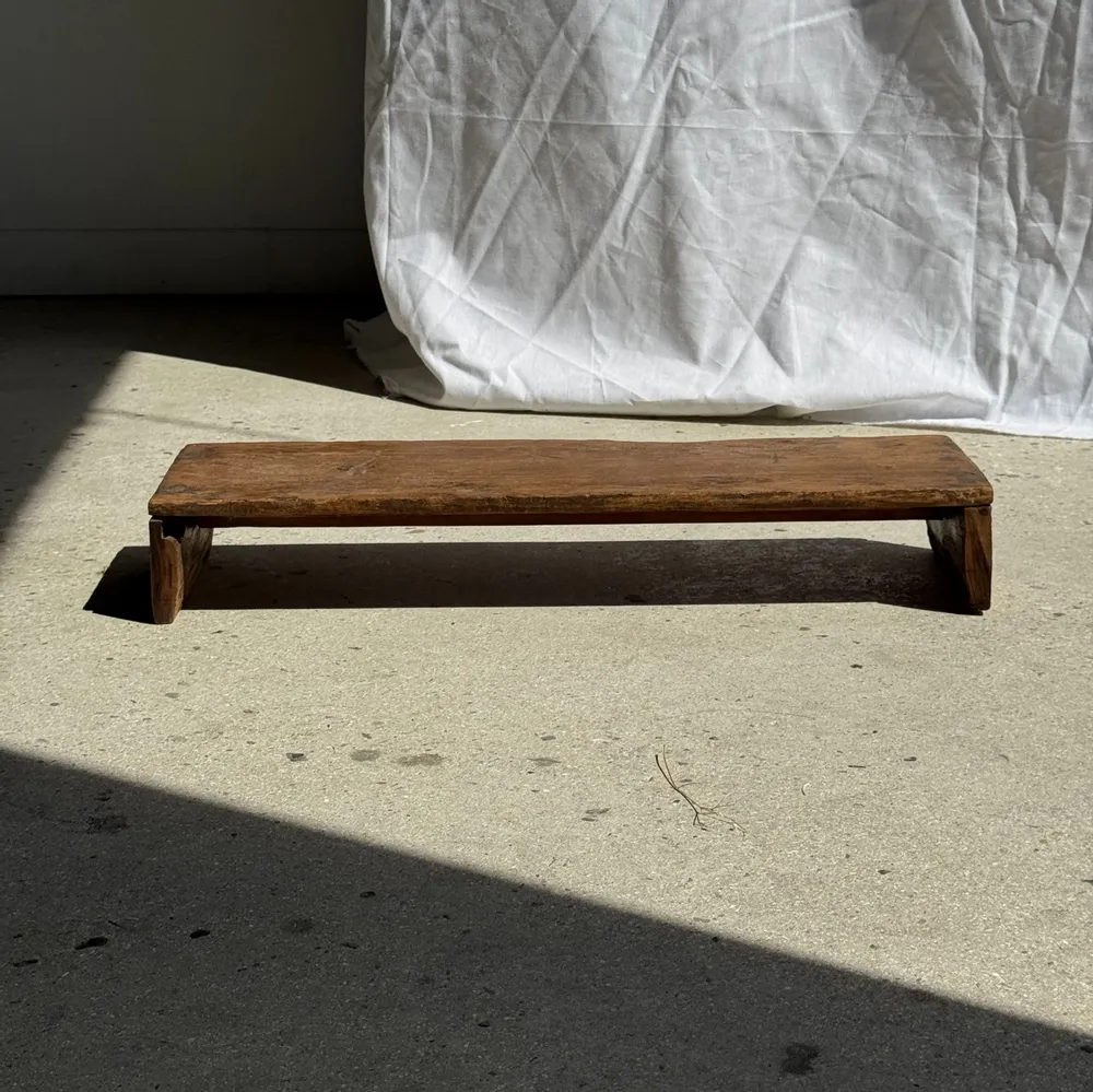Benches - Small antique teak bench low Indonesian antique H10 L62 L14 - OFFICE OBJETS