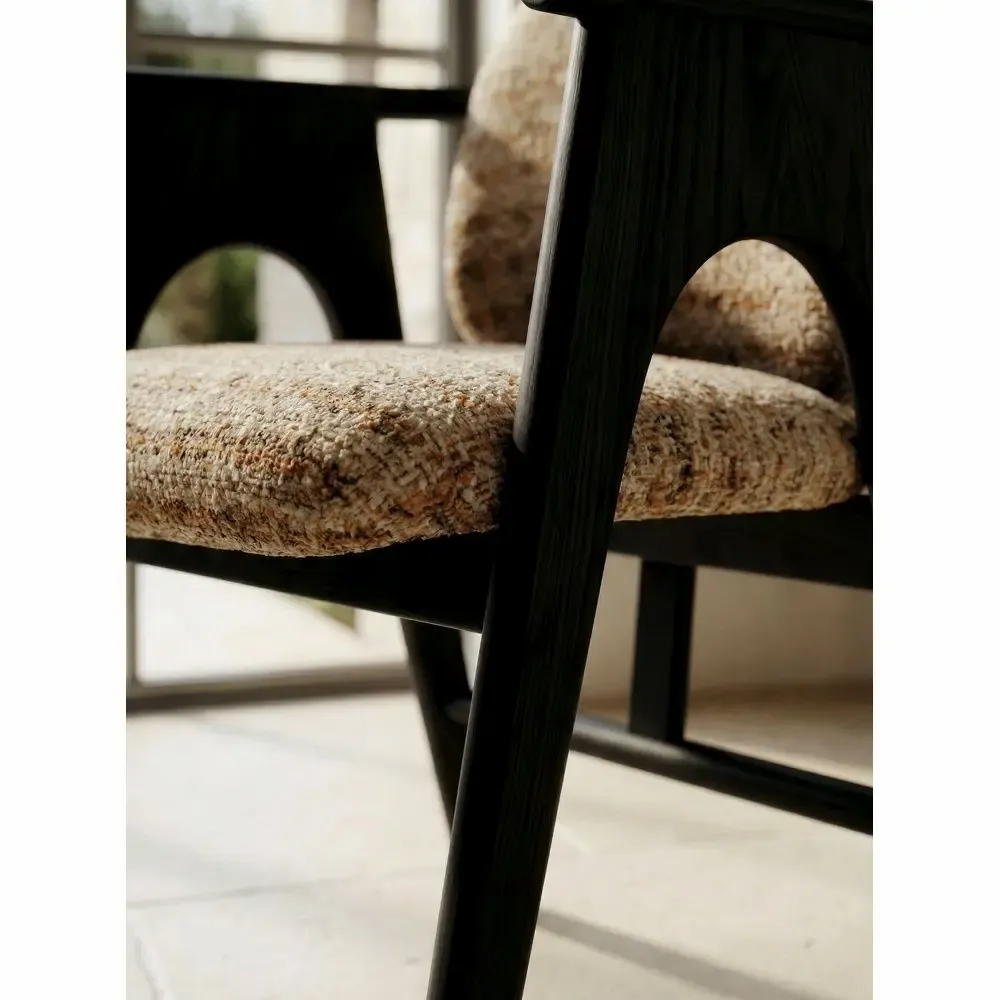 Chaises - Chaise BOWIE noir & tissu crème - EMPREINTE DU TEMPS