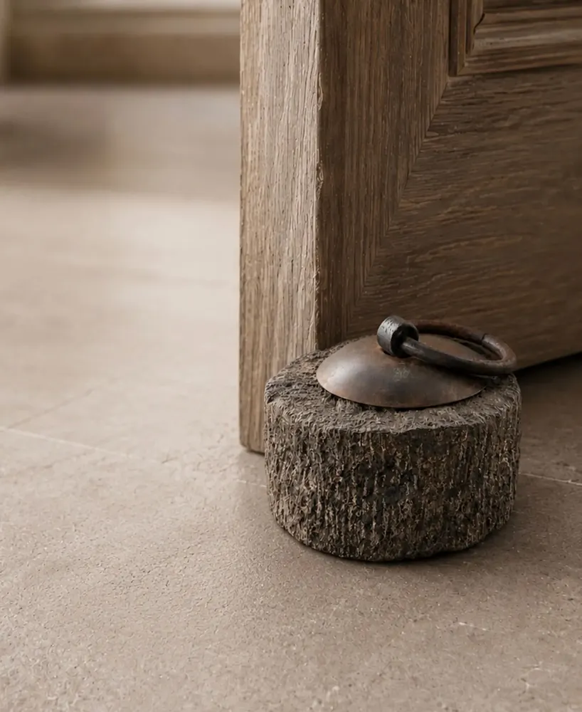 Unique pieces - Stone Door Stopper with iron ring Handle - ARTISAN BY MF